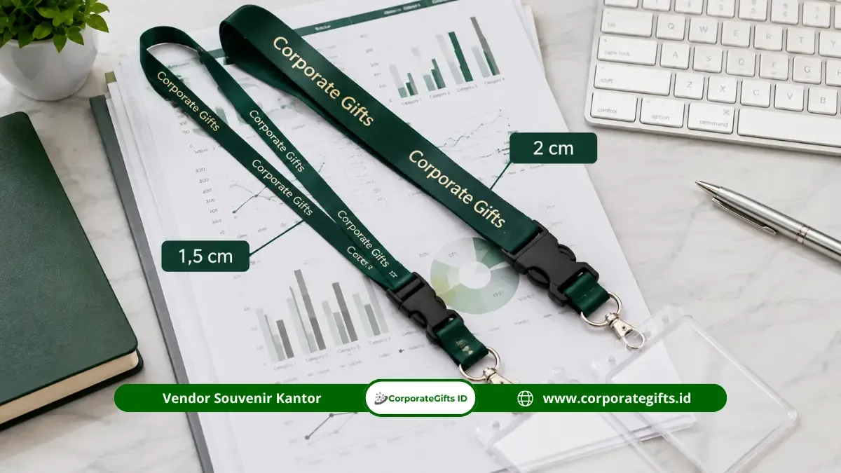 Perbandingan detail tekstur bahan lanyard polyester tissue, nylon, dan satin - CorporateGifts.ID