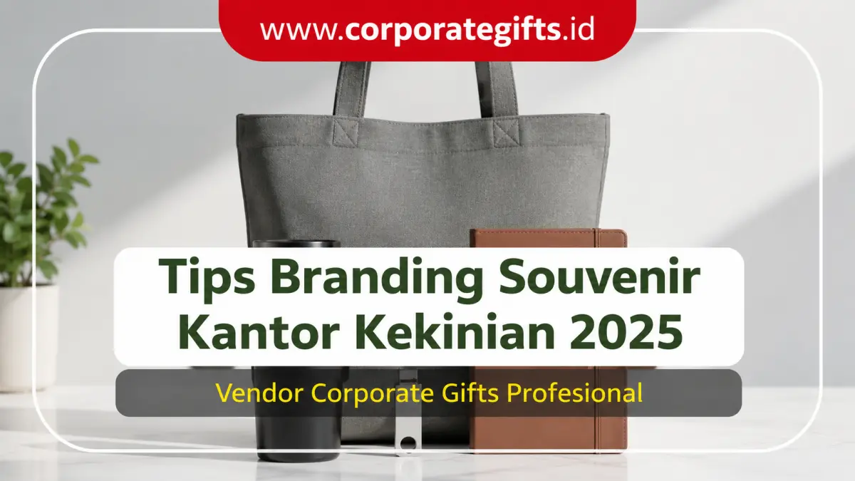 Kombinasi Souvenir Kantor Kekinian Berupa Tumbler, Notebook Kulit, dan Tote Bag Kanvas - CorporateGifts.ID