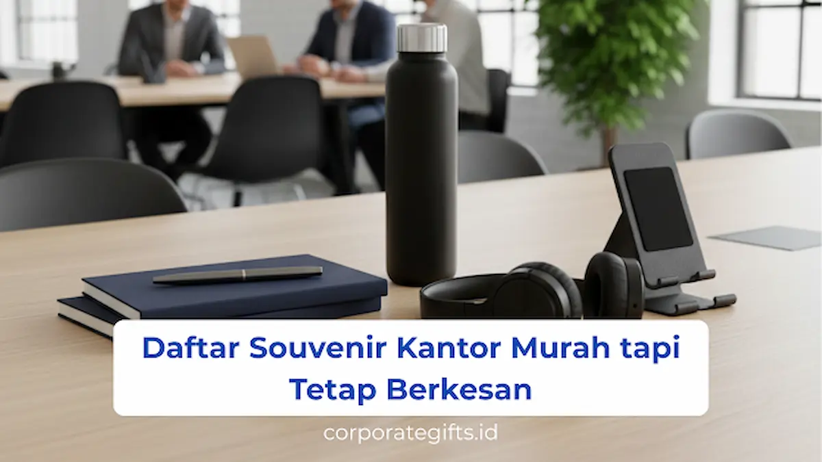 Koleksi souvenir kantor berdesain minimalis dan kemasan estetik berlogo perusahaan | CorporateGifts.ID