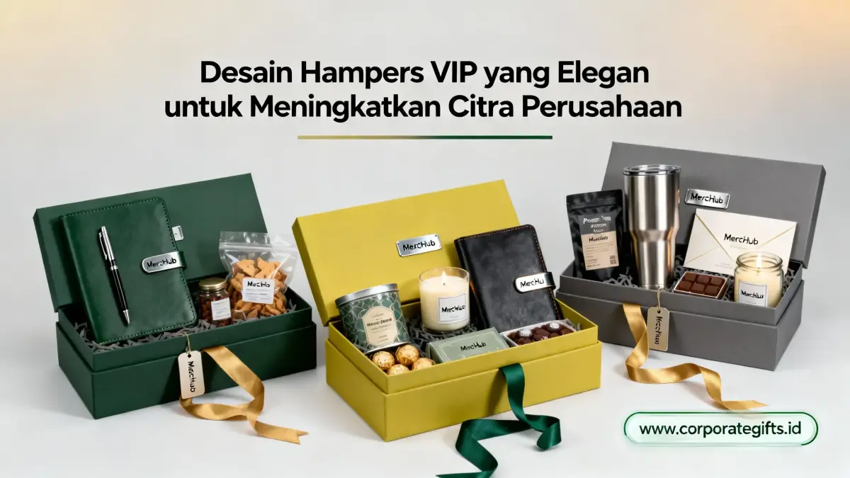 Detail kemasan magnetik box dan personalisasi logo pada desain hampers VIP