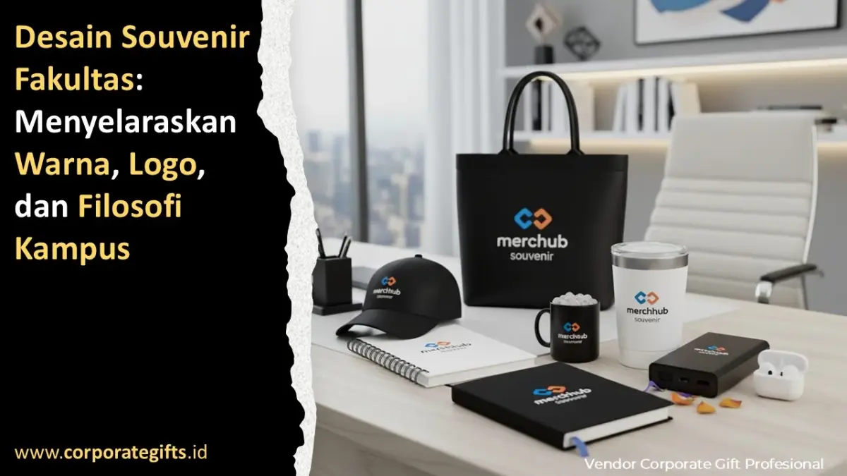 Koleksi merchandise fakultas elegan mulai dari plakat kristal, agenda kulit pu, dan smart tumbler