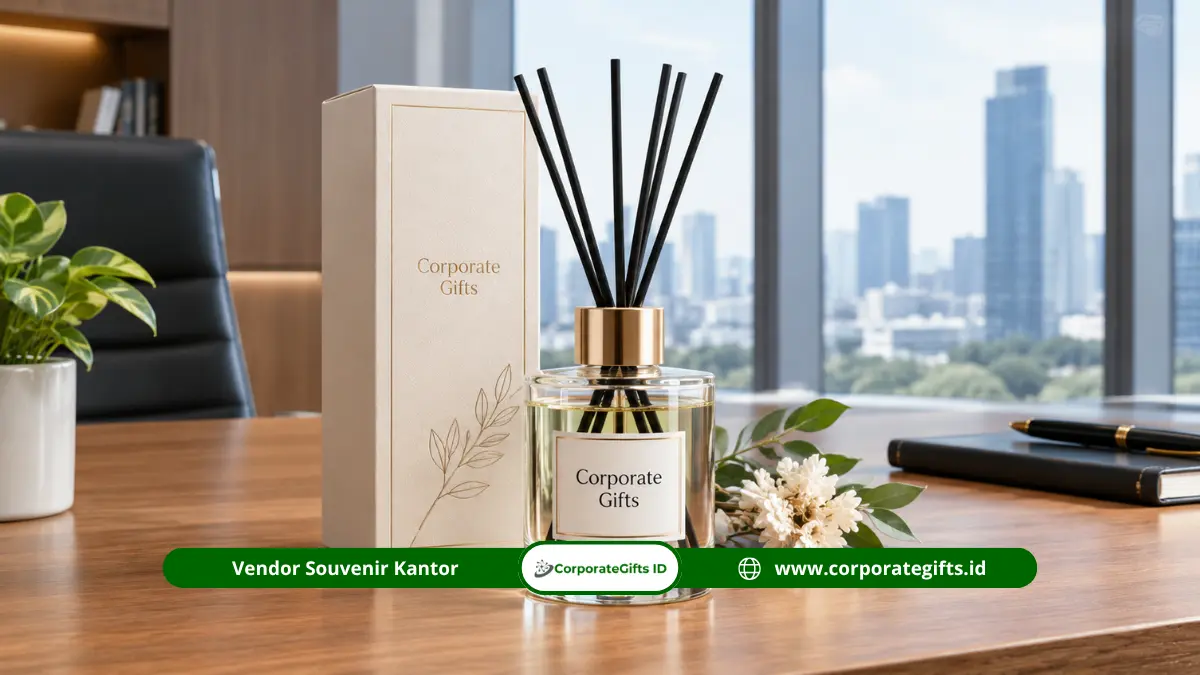 Diffuser home fragrance merchandise elegan untuk calon buyer di sales gallery.