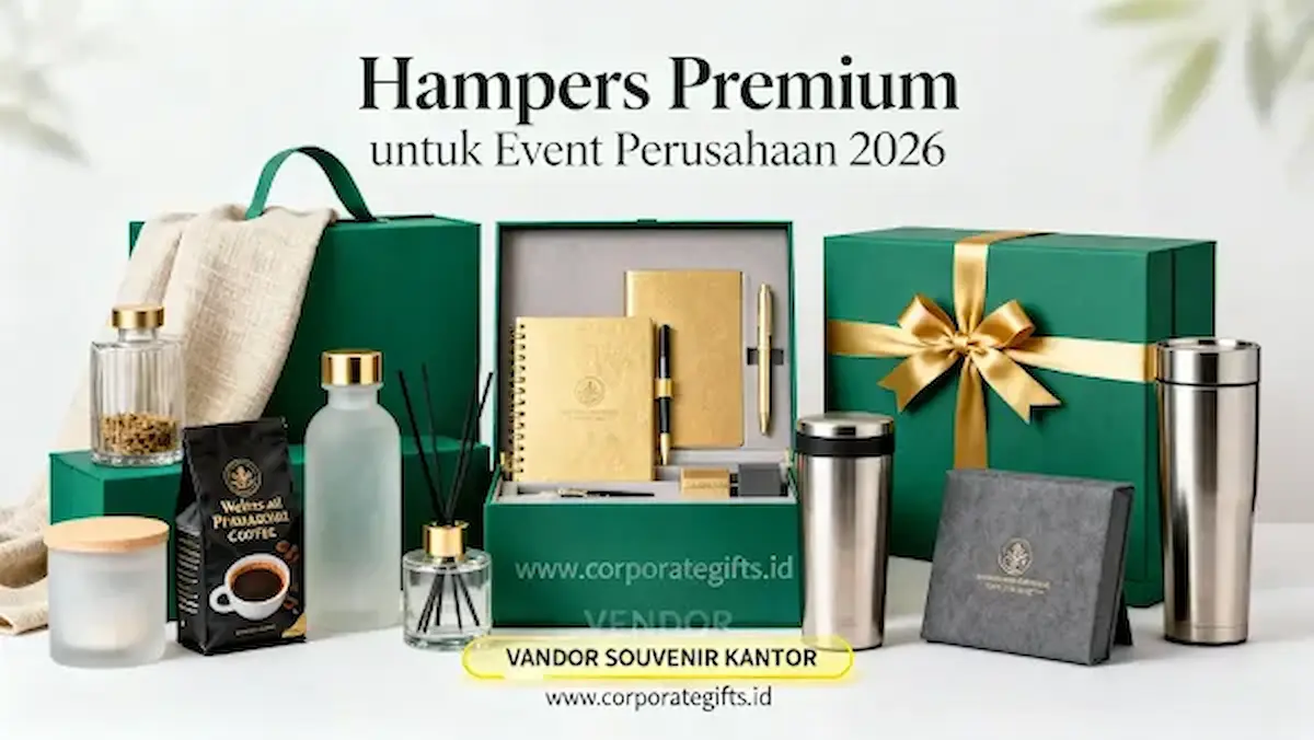 Paket gift set hampers korporat lengkap dengan tumbler dan notebook kulit - CorporateGifts.ID