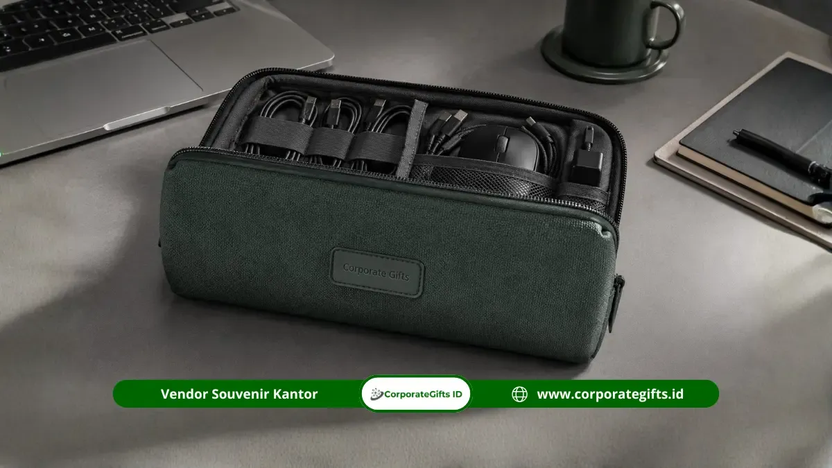 Cable Organizer Bag Pouch untuk Perlengkapan Kerja Startup - CorporateGifts.ID