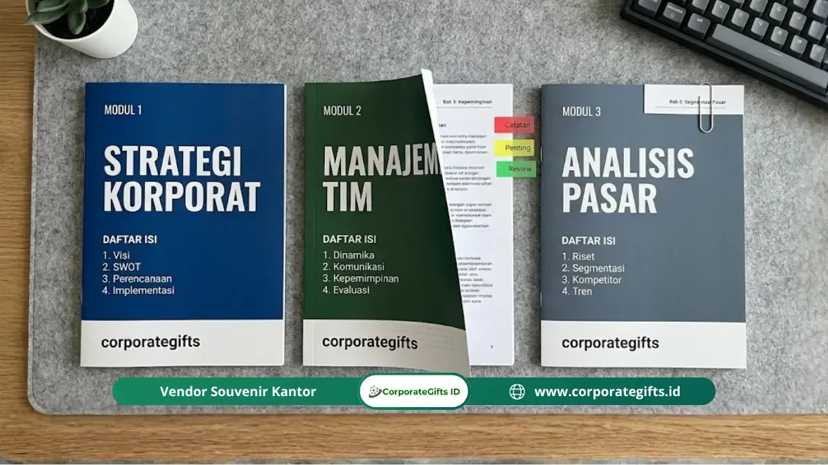 Contoh modul materi seminar cetak korporat | CorporateGifts.ID