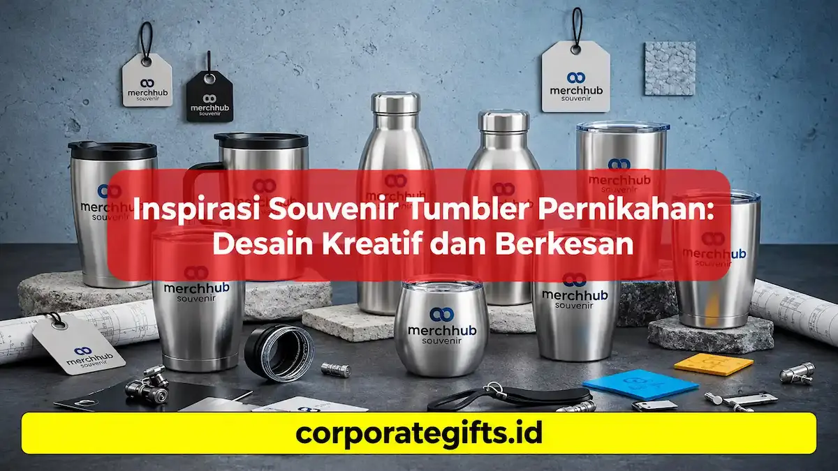 Desain grafir laser floral dan minimalis pada souvenir tumbler pernikahan | CorporateGifts.ID