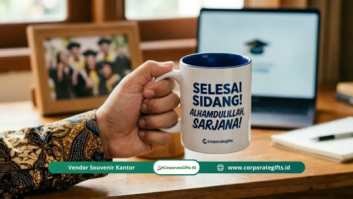 Ide Hadiah Sidang Skripsi Custom: Tumbler Grafir, Notebook Kulit, dan Gift Box | CorporateGifts.ID