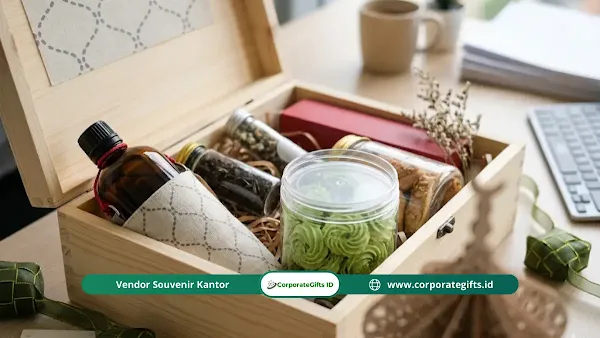 Inspirasi desain kemasan hampers Lebaran kantor minimalis dan hardbox elegan - CorporateGifts.ID