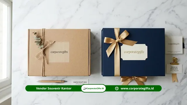 Contoh souvenir institusi pendidikan: plakat akrilik berlogo dan stationery set - CorporateGifts.ID