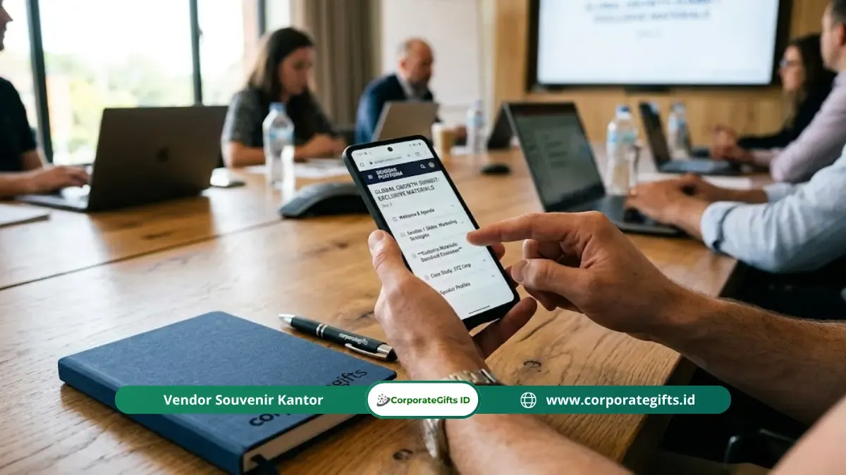 Desain kartu akses QR code materi seminar korporat eksklusif