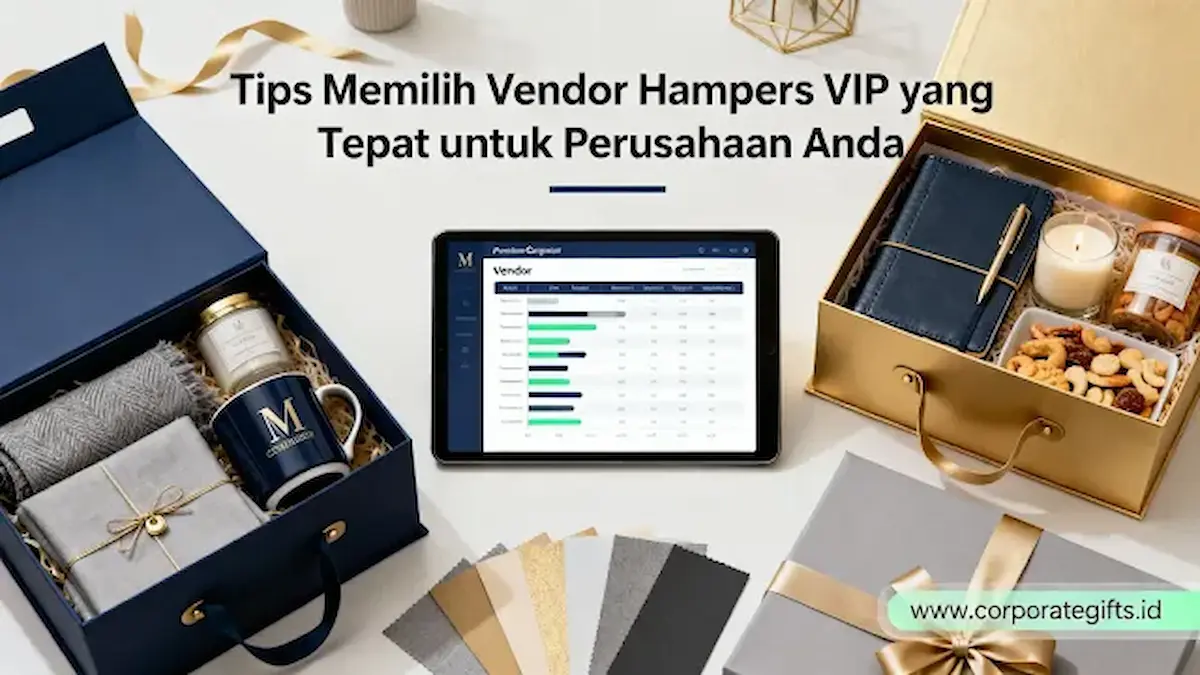 Penyusunan dan quality control hampers perusahaan VIP dengan standar kemasan premium.