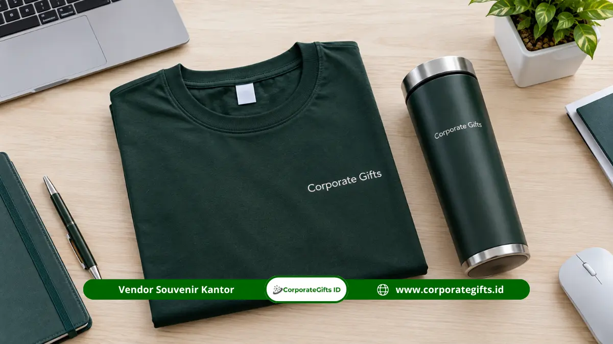 merchandise gathering perusahaan Bandung berupa kaos dan tumbler berlogo