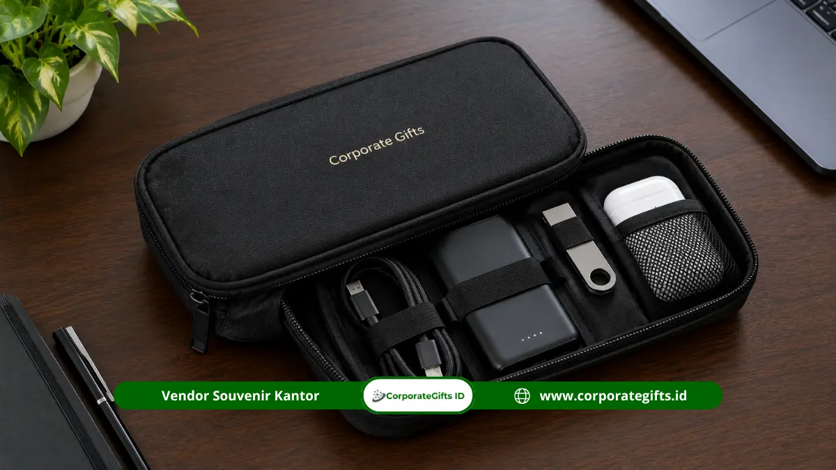 tech organizer pouch untuk welcome kit karyawan baru