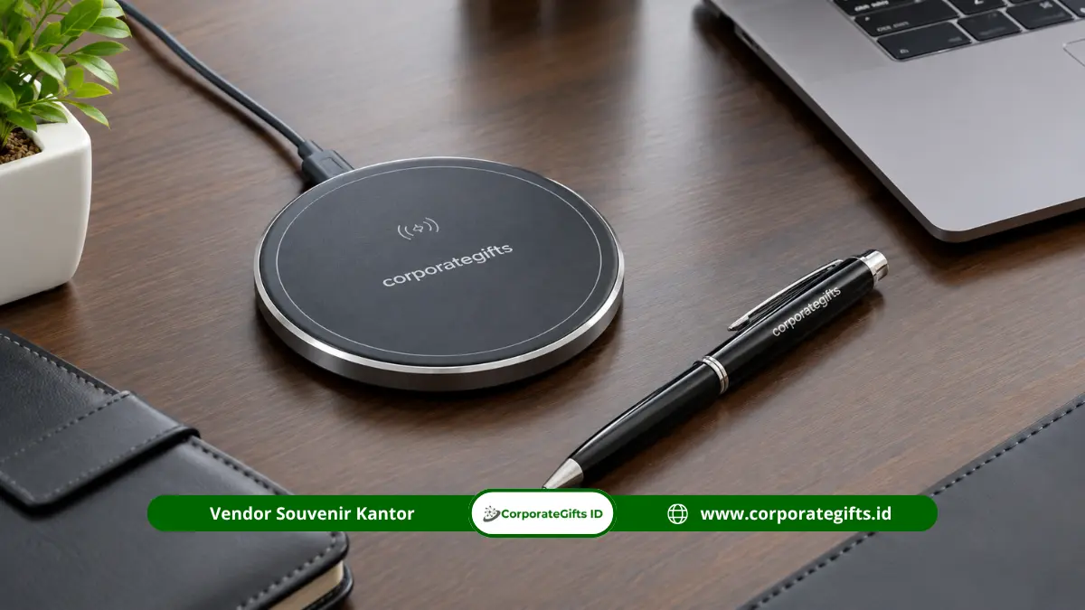Wireless charging station premium pilihan ideal dan fungsional untuk merchandise perusahaan property