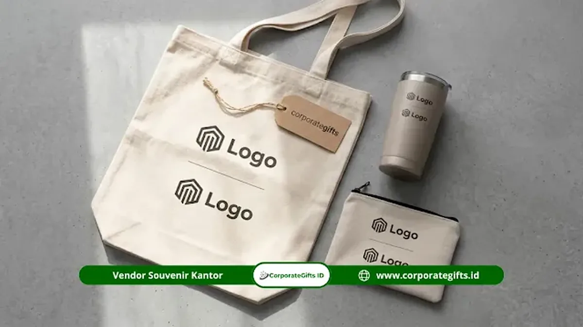Paket souvenir dual-logo tote bag tumbler dan pouch kemitraan kampus | CorporateGifts.ID