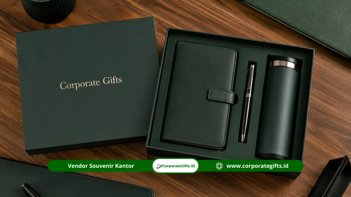 Paket Seminar Kits Premium Berisi Agenda Kulit, Tumbler Stainless, dan Pulpen Metal dalam Hardbox | CorporateGifts.ID