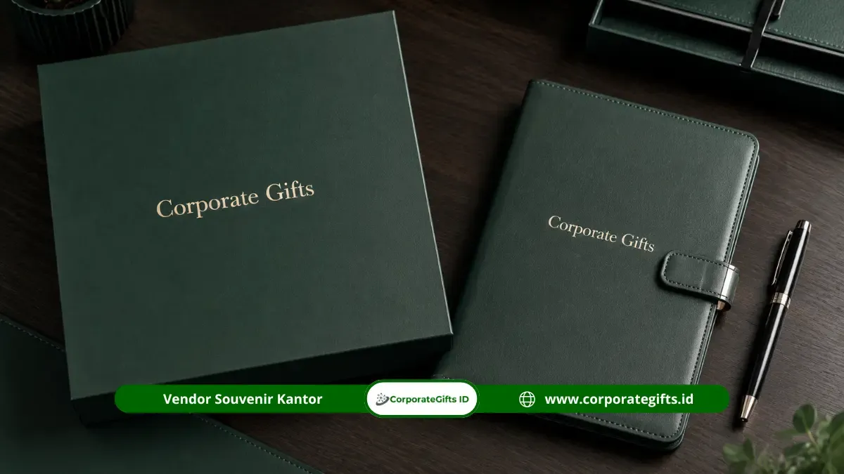 Buku Agenda Kulit dan Hardbox Eksklusif Seminar Kit Eksekutif Berlogo Emas | CorporateGifts.ID