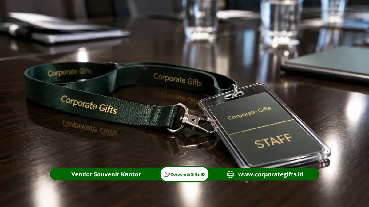 Tali Lanyard ID Card Custom dan Perlengkapan Kantor Staf Yayasan Pendidikan