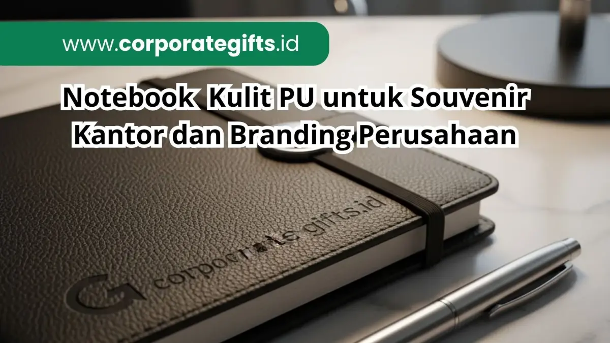 Detail finishing deboss dan jahitan tepi notebook kulit PU | CorporateGifts.ID