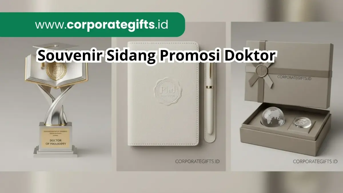 Inspirasi souvenir sidang promosi doktor elegan dan eksklusif untuk promotor, penguji, serta tamu kehormatan