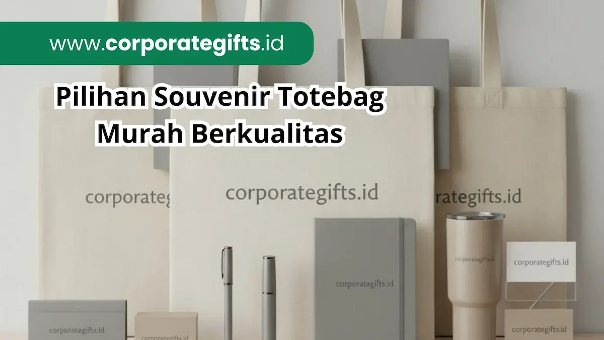 Tampilan detail jahitan dan sablon rapi pada souvenir totebag bahan blacu - CorporateGifts.ID