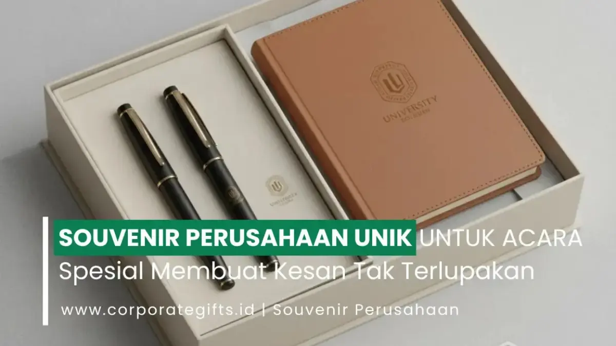 Inspirasi souvenir perusahaan unik set notebook kulit dan pen metal | CorporateGifts.ID
