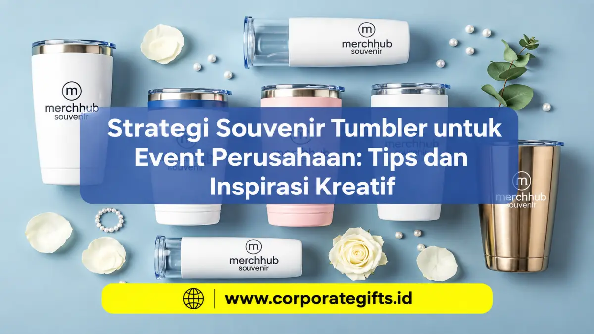 Pilihan material tumbler stainless steel, kaca borosilikat, dan kemasan gift box eksklusif berlogo perusahaan