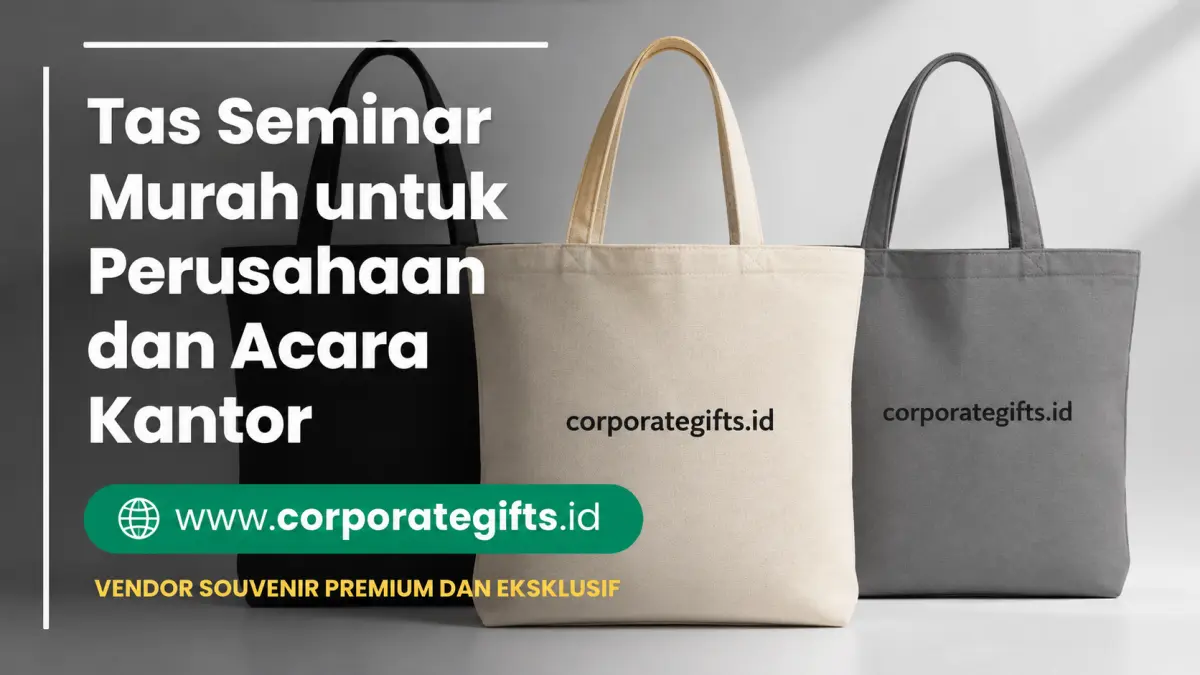 Variasi Warna Tas Seminar Totebag Kanvas Hitam, Krem, dan Abu-Abu | CorporateGifts.ID
