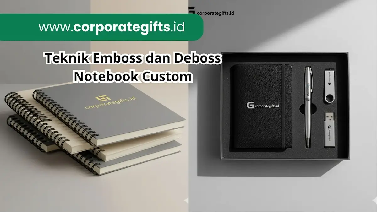 Teknik Emboss dan Deboss pada Souvenir Notebook Custom - CorporateGifts.ID