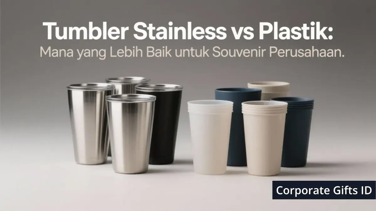Perbandingan tumbler stainless vs plastik untuk souvenir perusahaan - CorporateGifts.ID
