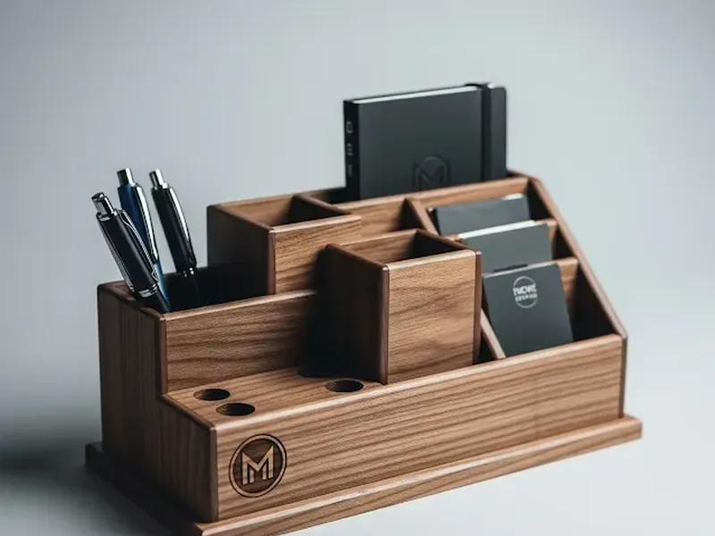 Executive Leather Desk Organizer